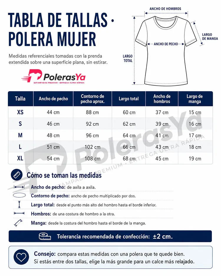Guía de tallas para mujer